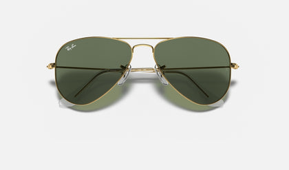 Ray-Ban RJ9506S Junior Aviator Doré de face, branches fermées