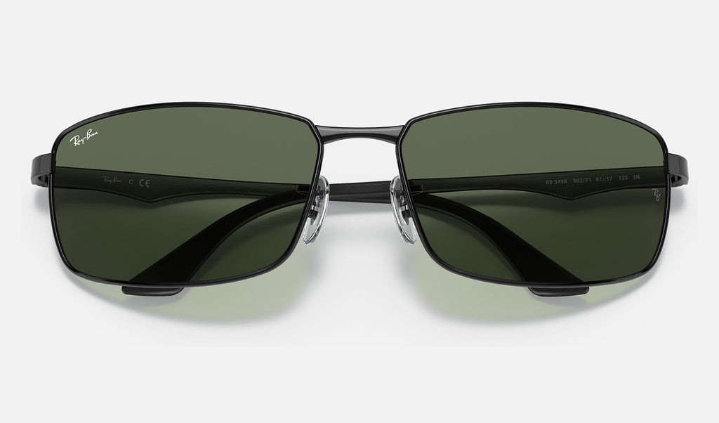 Ray-Ban RB3498 Noir de face, branches fermées