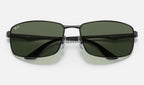 Ray-Ban RB3498 Noir de face, branches fermées