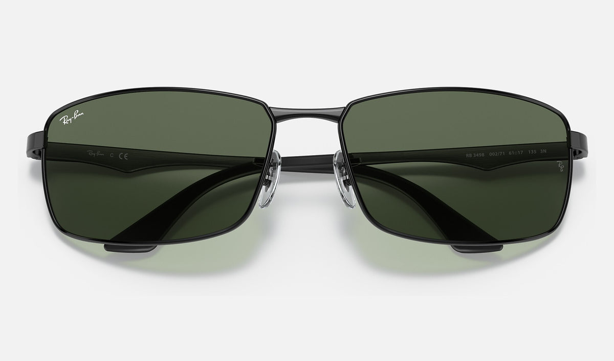 Ray-Ban RB3498 Noir de face, branches fermées