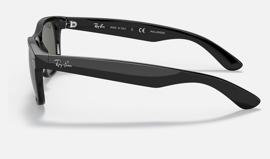 Ray-Ban RB2132 New Wayfarer Noir polarisé de profil