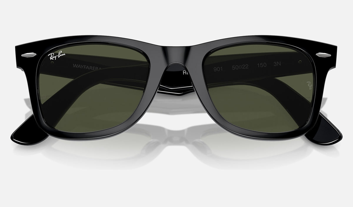 Ray-Ban RB2140 Wayfarer Noir de face, branches fermées
