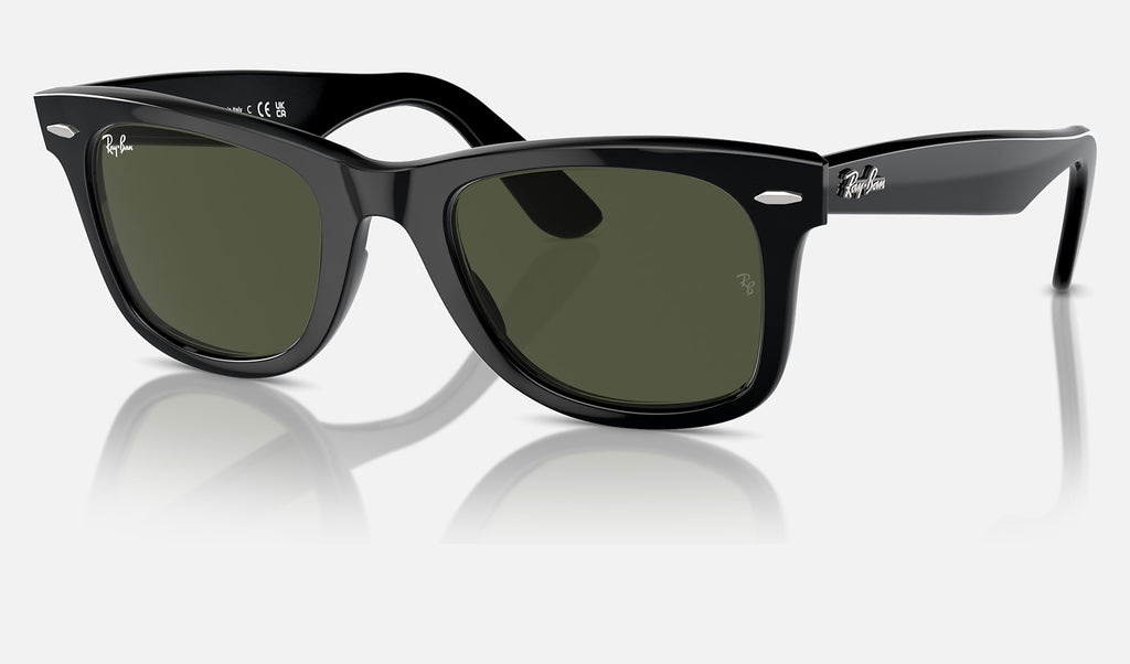 Ray-Ban RB2140 Wayfarer Noir de trois-quarts