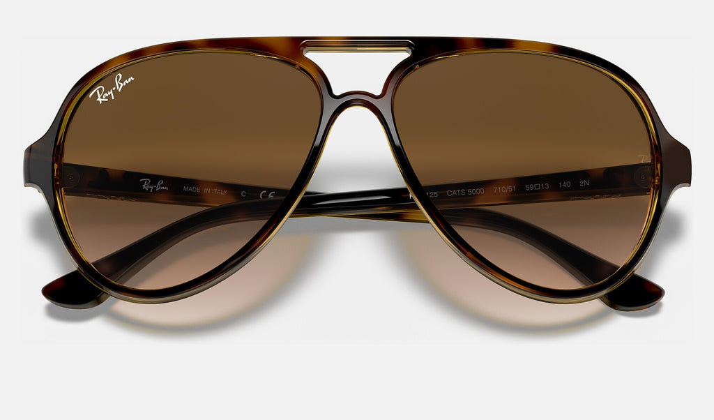 Ray-Ban RB4125 Cats 5000 Havane clair de face, branches fermées