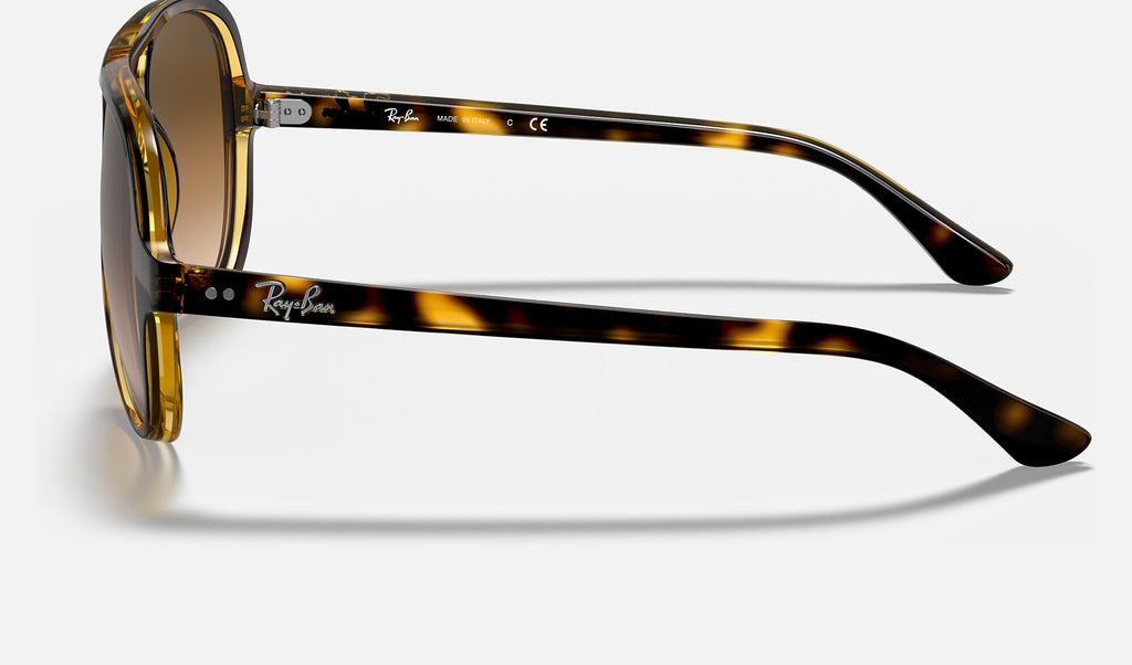 Ray-Ban RB4125 Cats 5000 Havane clair de profil