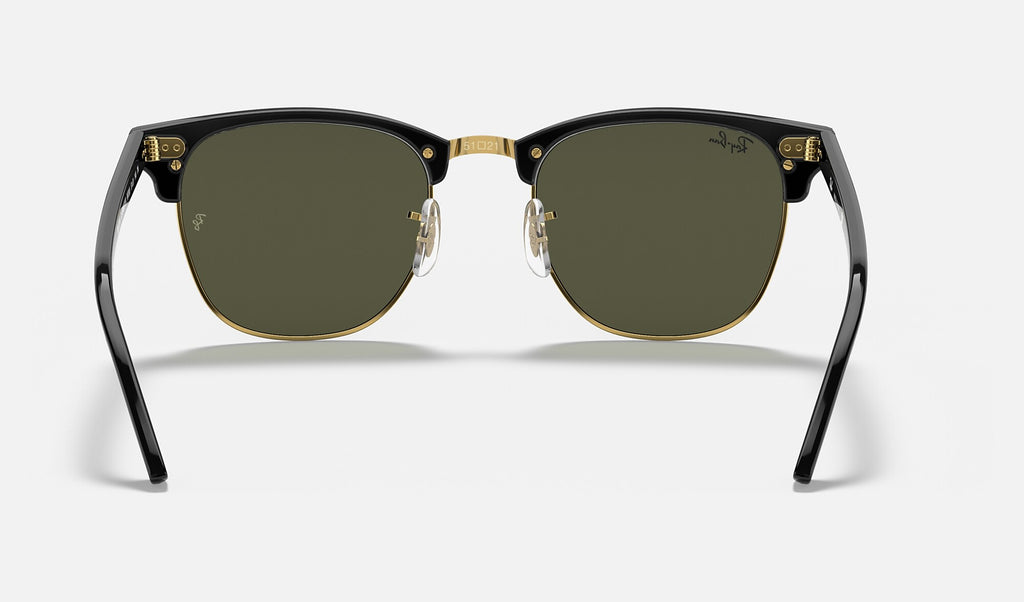 Ray-Ban RB3016 Clubmaster Noir et doré de dos