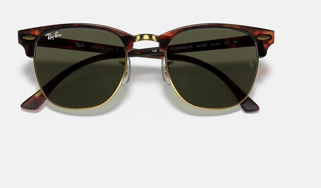 Ray-Ban RB3016 Clubmaster Écaille et doré de face, branches fermées