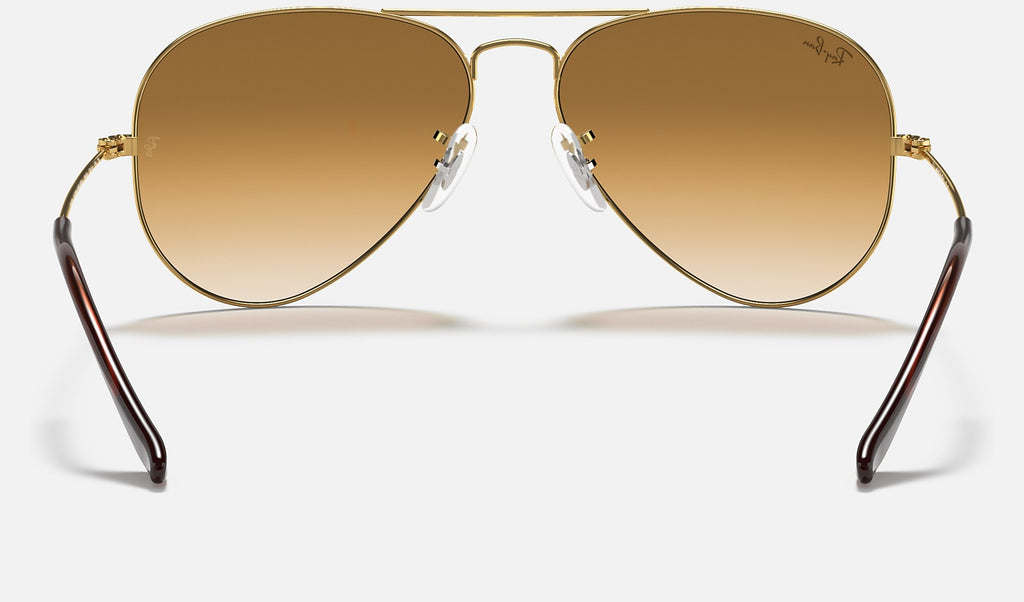 Ray-Ban RB3025 Aviator Large Metal Doré verres marron dégradés de dos