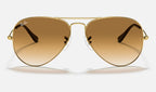 Ray-Ban RB3025 Aviator Large Metal Doré verres marron dégradés de face
