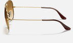 Ray-Ban RB3025 Aviator Large Metal Doré verres marron dégradés de profil