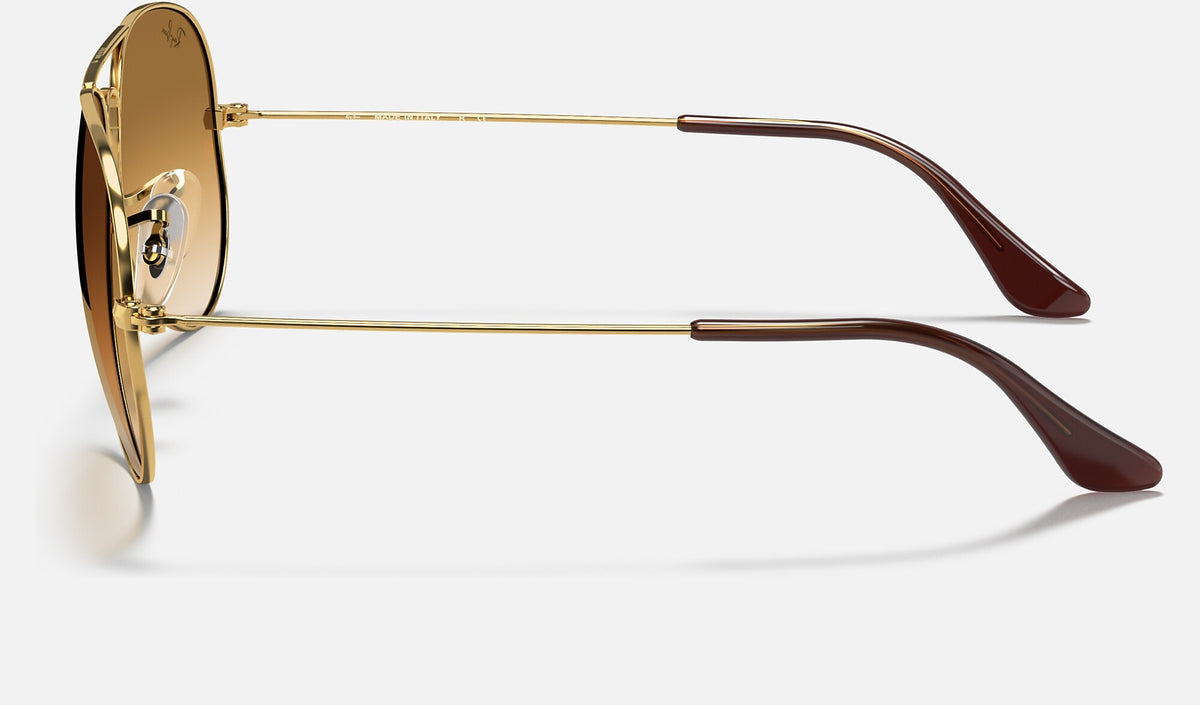 Ray-Ban RB3025 Aviator Large Metal Doré verres marron dégradés de profil
