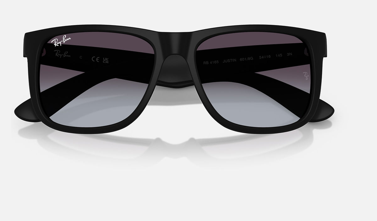 Ray-Ban RB4165 Justin Noir mat de face, branches fermées