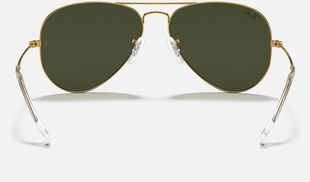Ray-Ban RB3025 Aviator Large Metal Doré verres verts de dos