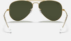 Ray-Ban RB3025 Aviator Large Metal Doré verres verts de dos
