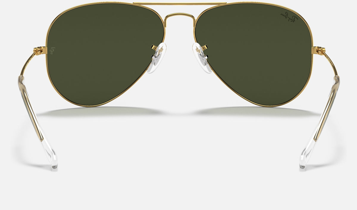 Ray-Ban RB3025 Aviator Large Metal Doré verres verts de dos