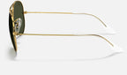 Ray-Ban RB3025 Aviator Large Metal Doré verres verts de profil