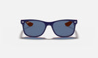 Ray-Ban RJ9052S Junior New Wayfarer Bleu et orange de face