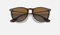 Ray-Ban RB4171 Erika Havane clair polarisé de face, branches fermées