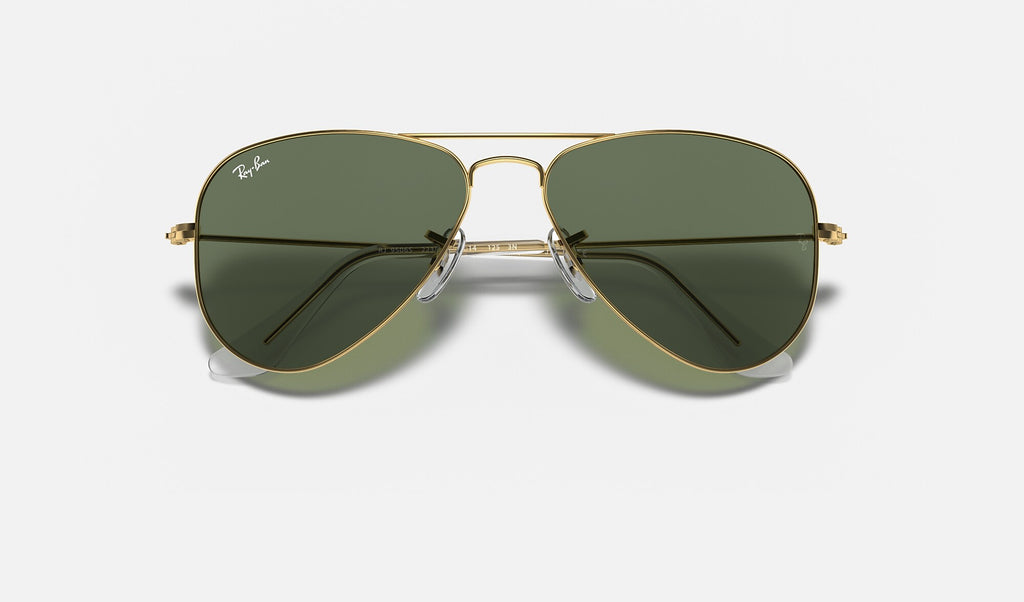 Ray-Ban RJ9506S Junior Aviator Doré de face, branches fermées