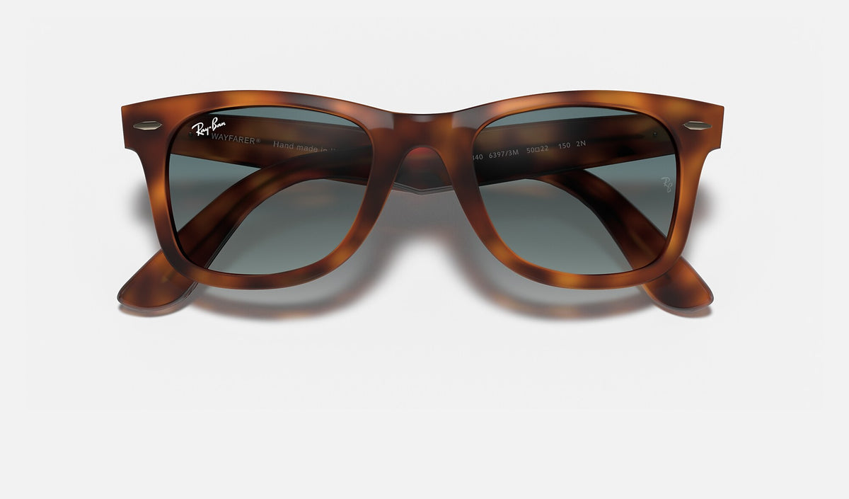 Ray-Ban RB4340 Wayfarer Havane rouge de face, branches fermées