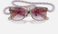 Ray-Ban RJ9069S Junior Justin Gris transparent de face, branches fermées