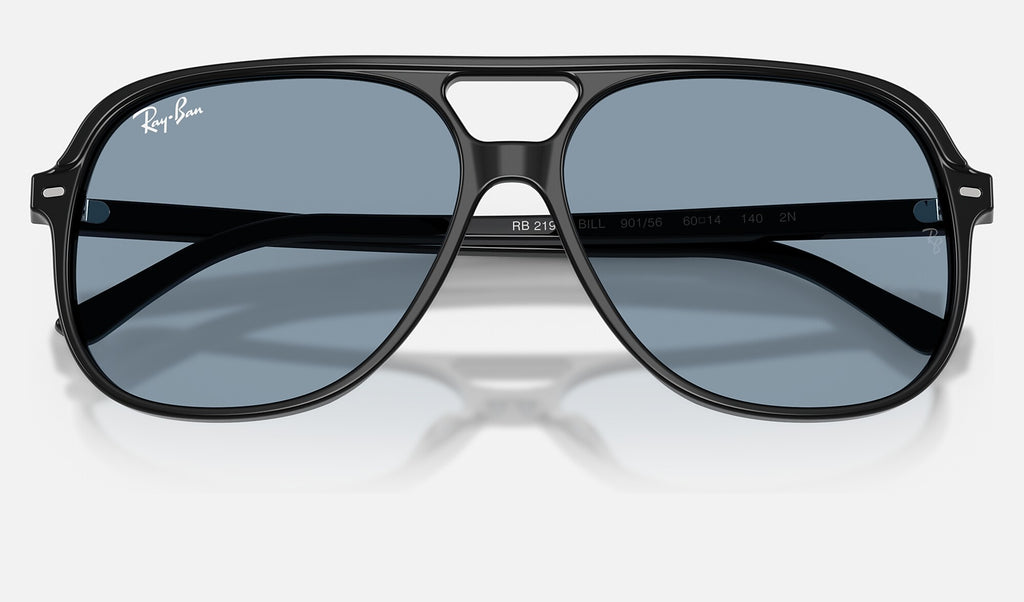 Ray-Ban RB2198 Bill Noir de face, branches fermées