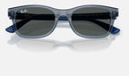 Ray-Ban RJ9086S Bleu transparent de face, branches fermées