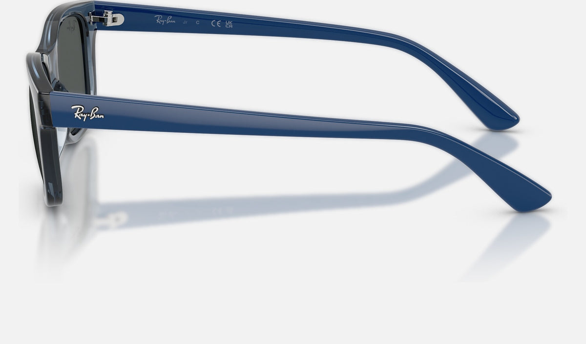 Ray-Ban RJ9086S Bleu transparent de profil