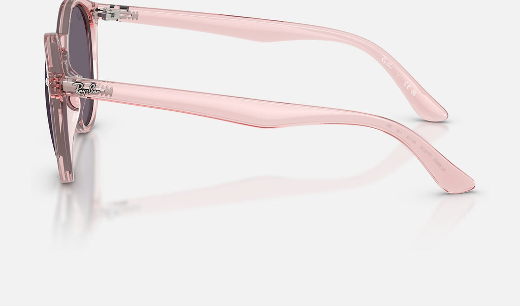Ray-Ban RJ9064S Rose transparent de profil