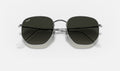 Ray-Ban RB3548N Hexagonal Gunmetal de face, branches fermées