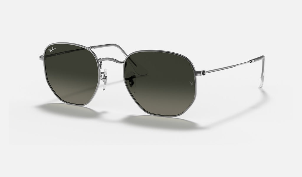 Ray-Ban RB3548N Hexagonal Gunmetal de trois-quarts