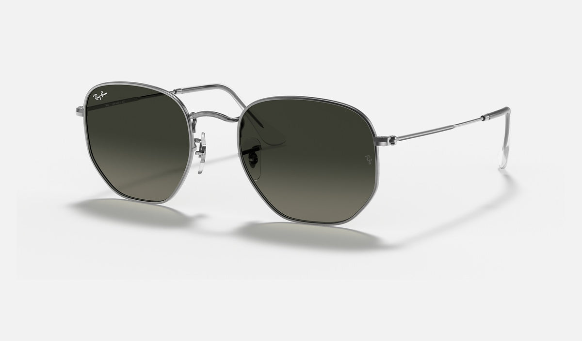 Ray-Ban RB3548N Hexagonal Gunmetal de trois-quarts
