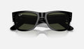 Ray-Ban RB0840S Mega Wayfarer Noir de face, branches fermées
