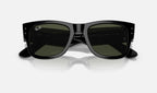 Ray-Ban RB0840S Mega Wayfarer Noir de face, branches fermées
