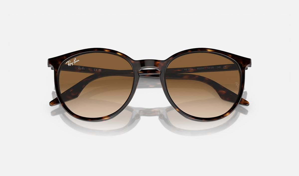 Ray-Ban RB2204 Havane de face, branches fermées