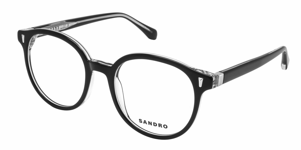 Sandro SD2047 noir cristal - monture optique femme ronde