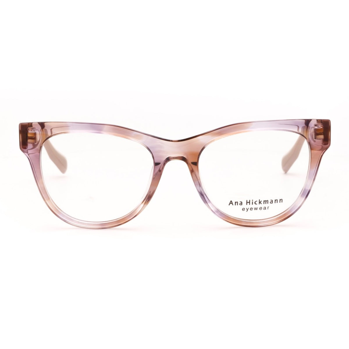 Ana Hickmann AH6579 transparent rayé prune - vue de face