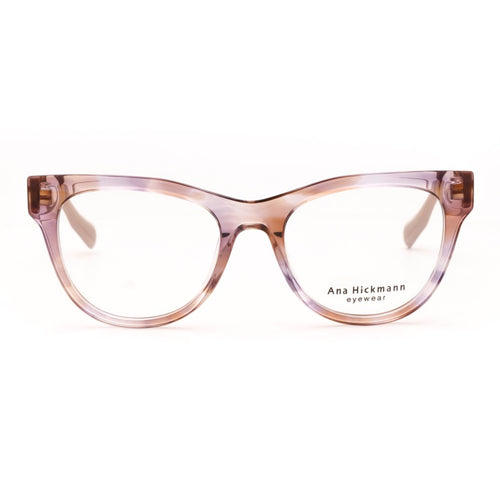 Ana Hickmann AH6579 transparent rayé prune - vue de face