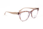 Ana Hickmann AH6579 transparent rayé prune - monture optique femme ronde