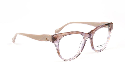 Ana Hickmann AH6579 transparent rayé prune - monture optique femme ronde