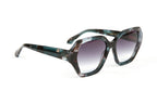 Ana Hickmann AH9436 havane bleu-vert - lunette de soleil femme papillon