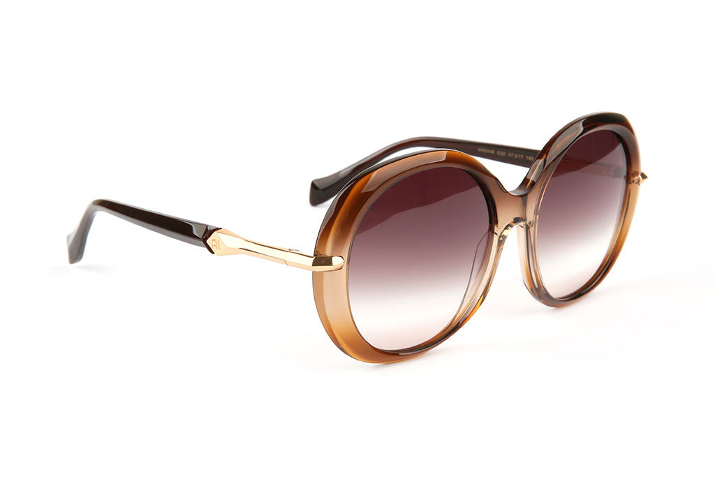 Ana Hickmann AH9448 dégradé thé - lunette de soleil femme ronde