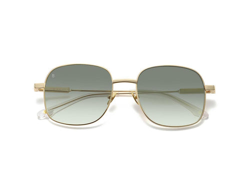 Bali Alma or - lunettes de soleil rectangulaires en métal doré, verres verts