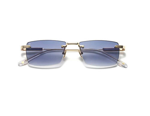 Bali B29 or - lunettes de soleil percées en métal doré, verres bleus