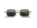 Bali Fly or - petites lunettes de soleil rectangulaires en métal doré