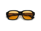 Bali Vantage noir - lunettes de soleil rectangulaires en acétate, verres orange