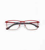 Woodys Acosta 55 rouge - monture optique rectangulaire en titane