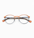 Woodys Albon orange et bleu - monture optique ronde en titane