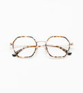 Woodys Elsa havane - monture optique hexagonale en acétate et métal