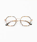 Woodys Elsa havane - monture optique hexagonale en acétate et métal